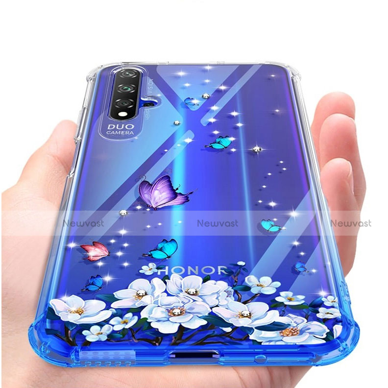 Ultra-thin Transparent Flowers Soft Case Cover for Huawei Honor 20