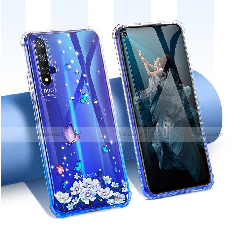 Ultra-thin Transparent Flowers Soft Case Cover for Huawei Honor 20S