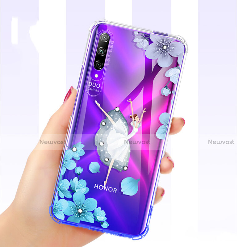 Ultra-thin Transparent Flowers Soft Case Cover for Huawei Honor 9X Pro