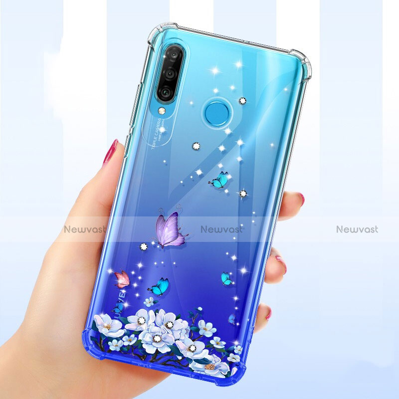 Ultra-thin Transparent Flowers Soft Case Cover for Huawei Nova 4e