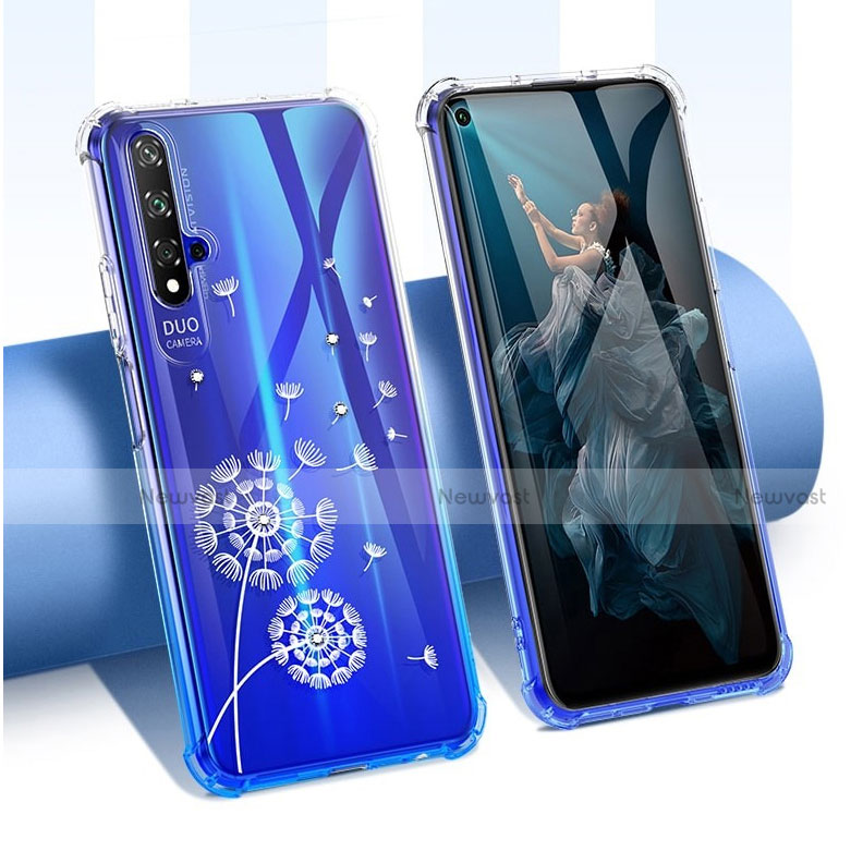 Ultra-thin Transparent Flowers Soft Case Cover for Huawei Nova 5T