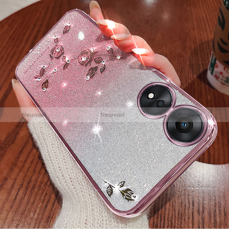 Ultra-thin Transparent Flowers Soft Case Cover for Oppo A38