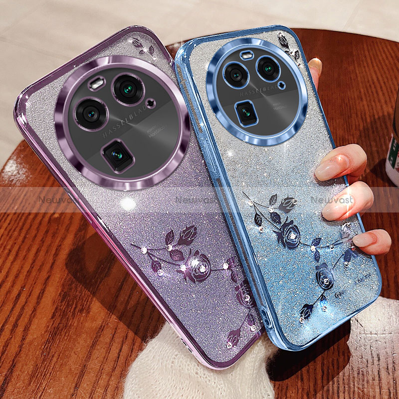 Ultra-thin Transparent Flowers Soft Case Cover for Oppo Find X6 5G