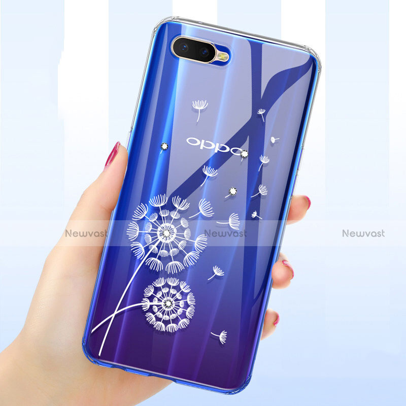 Ultra-thin Transparent Flowers Soft Case Cover for Oppo R15X Clear