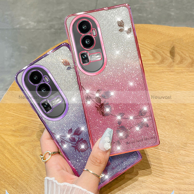 Ultra-thin Transparent Flowers Soft Case Cover for Oppo Reno10 Pro+ Plus 5G
