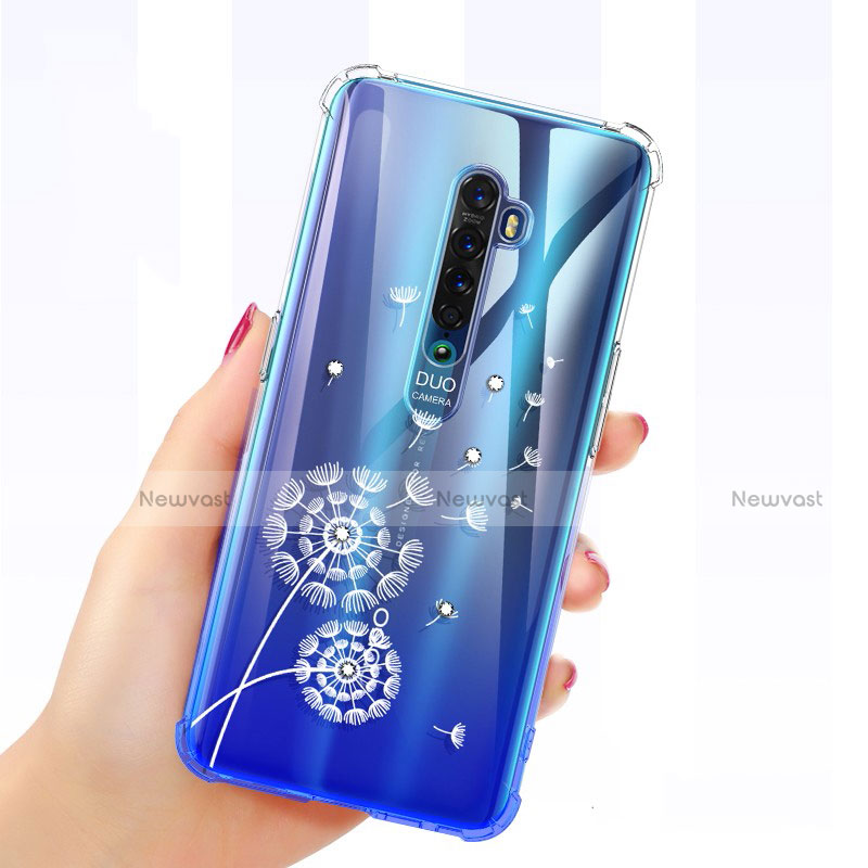 Ultra-thin Transparent Flowers Soft Case Cover for Oppo Reno2