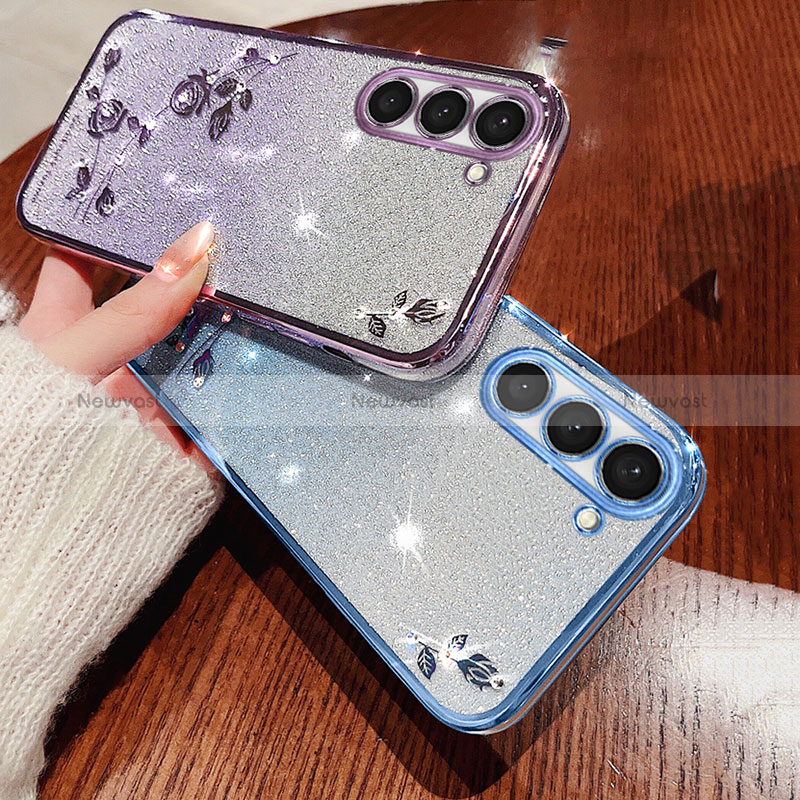 Ultra-thin Transparent Flowers Soft Case Cover for Samsung Galaxy S24 Plus 5G