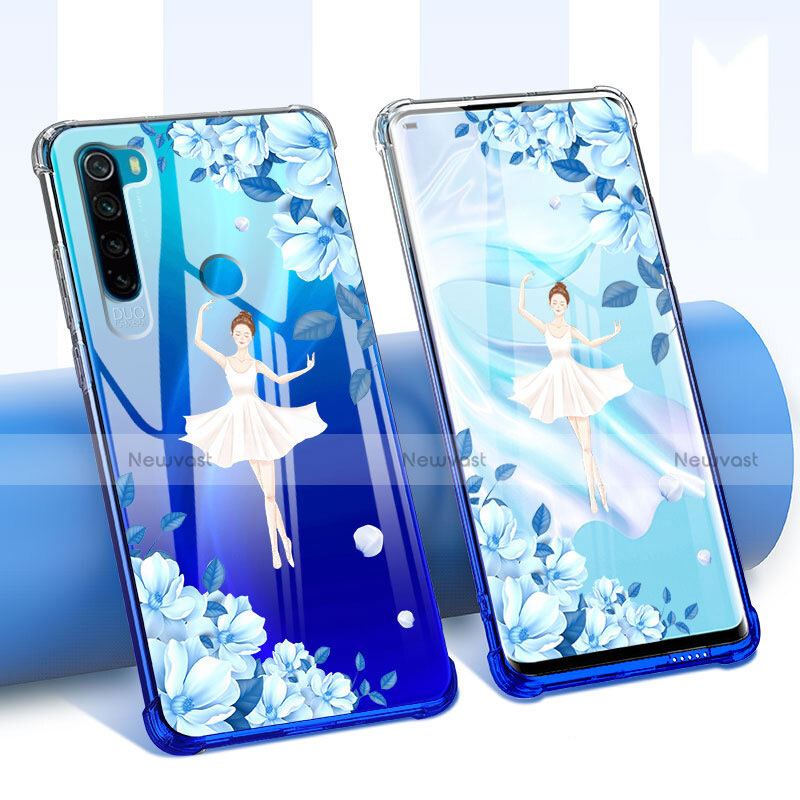 Ultra-thin Transparent Flowers Soft Case Cover for Xiaomi Redmi Note 8