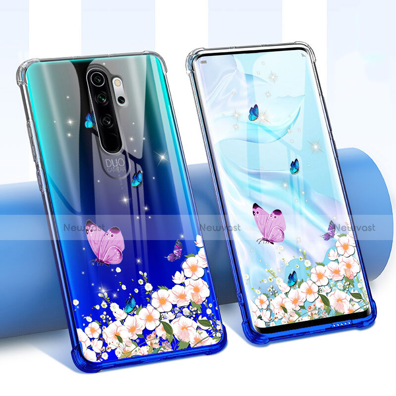 Ultra-thin Transparent Flowers Soft Case Cover for Xiaomi Redmi Note 8 Pro