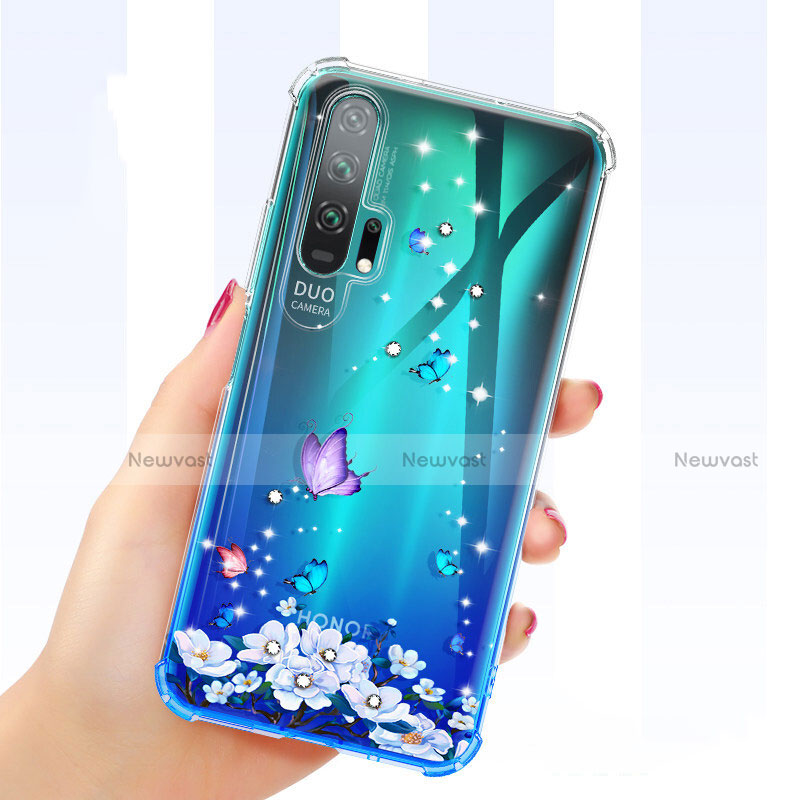 Ultra-thin Transparent Flowers Soft Case Cover K01 for Huawei Honor 20 Pro