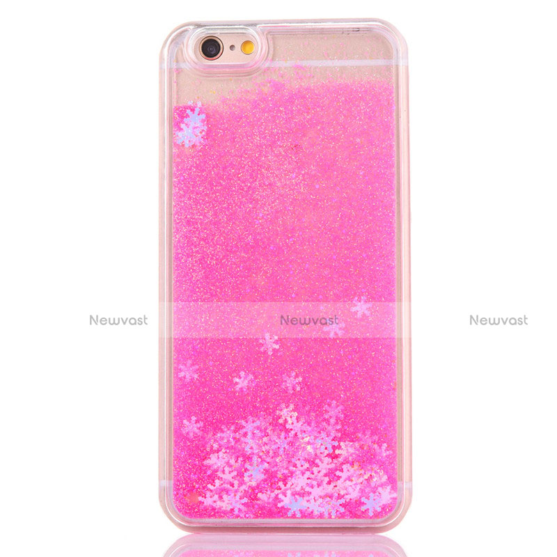 Ultra-thin Transparent Flowers Soft Case Cover T01 for Apple iPhone 6S Pink