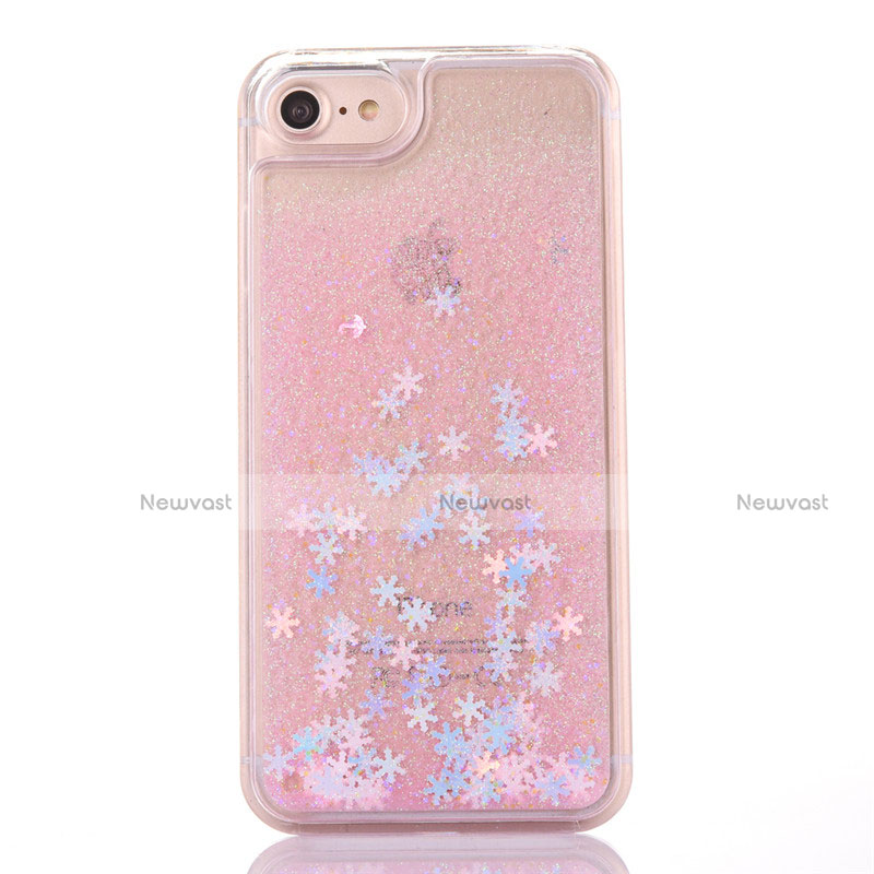 Ultra-thin Transparent Flowers Soft Case Cover T01 for Apple iPhone 8 Pink