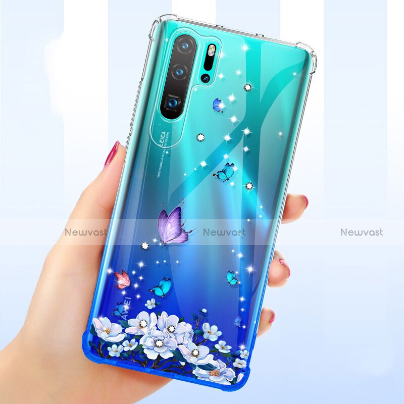 Ultra-thin Transparent Flowers Soft Case Cover T01 for Huawei P30 Pro New Edition