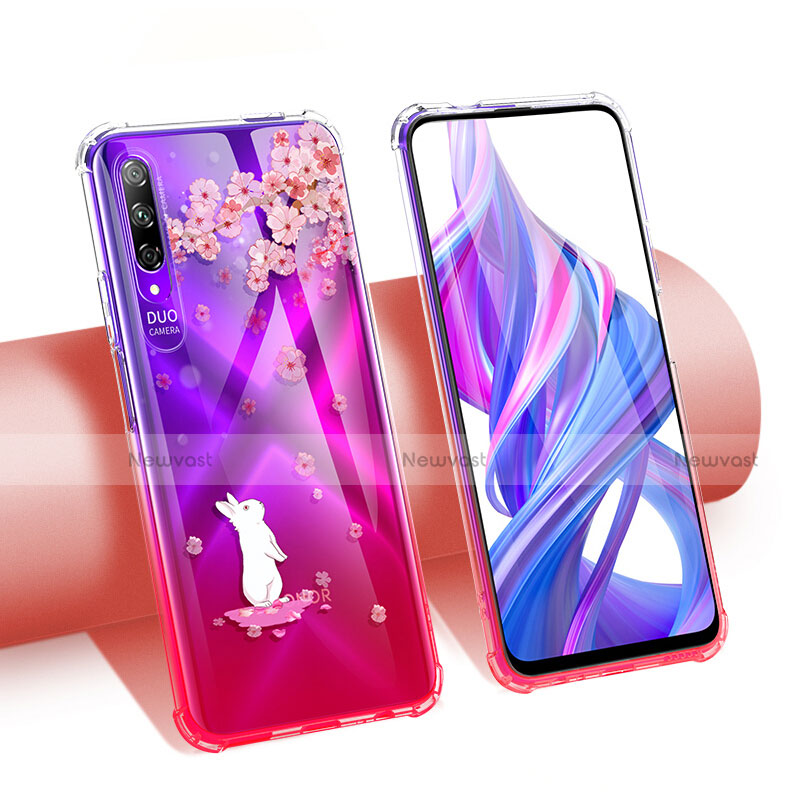 Ultra-thin Transparent Flowers Soft Case Cover T01 for Huawei Y9s