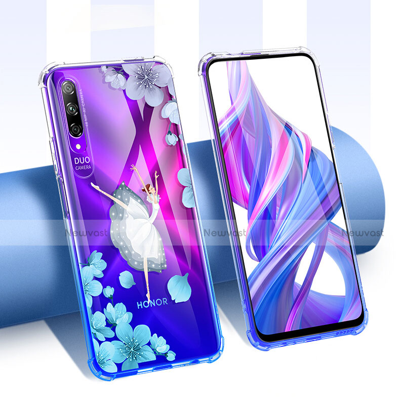 Ultra-thin Transparent Flowers Soft Case Cover T01 for Huawei Y9s