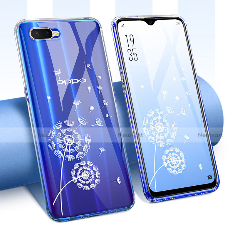 Ultra-thin Transparent Flowers Soft Case Cover T01 for Oppo K1