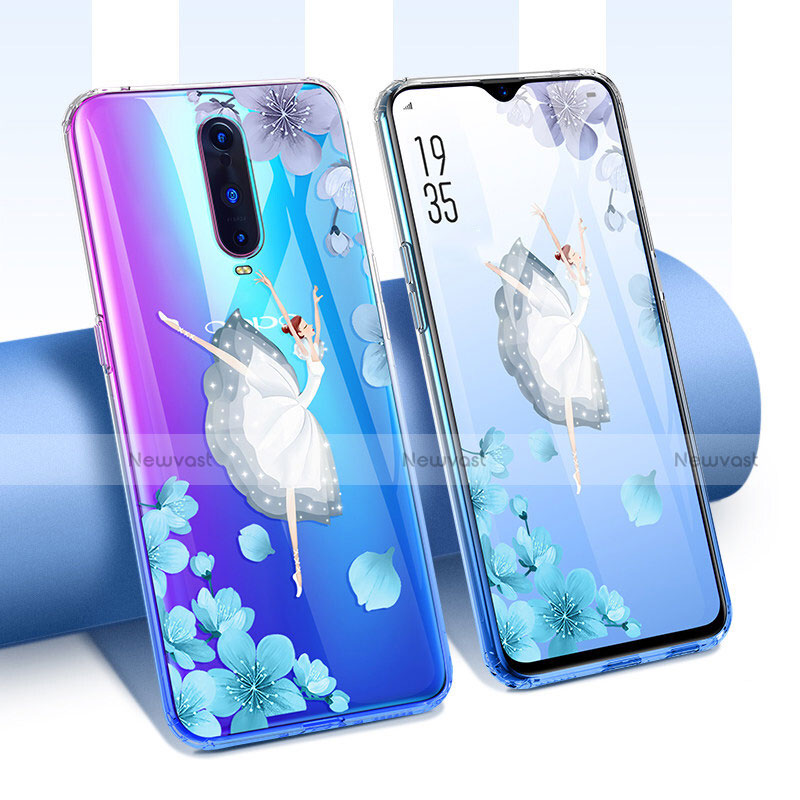 Ultra-thin Transparent Flowers Soft Case Cover T01 for Oppo R17 Pro