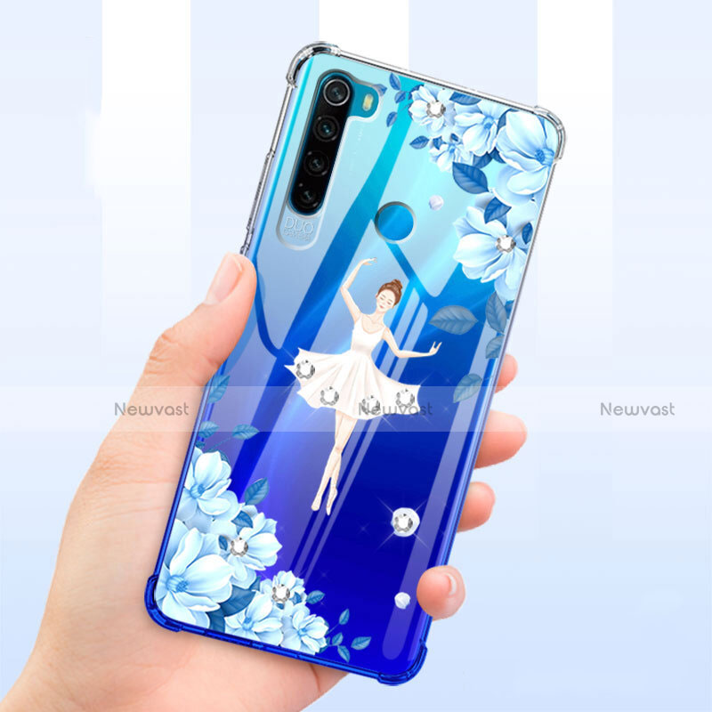 Ultra-thin Transparent Flowers Soft Case Cover T01 for Xiaomi Redmi Note 8