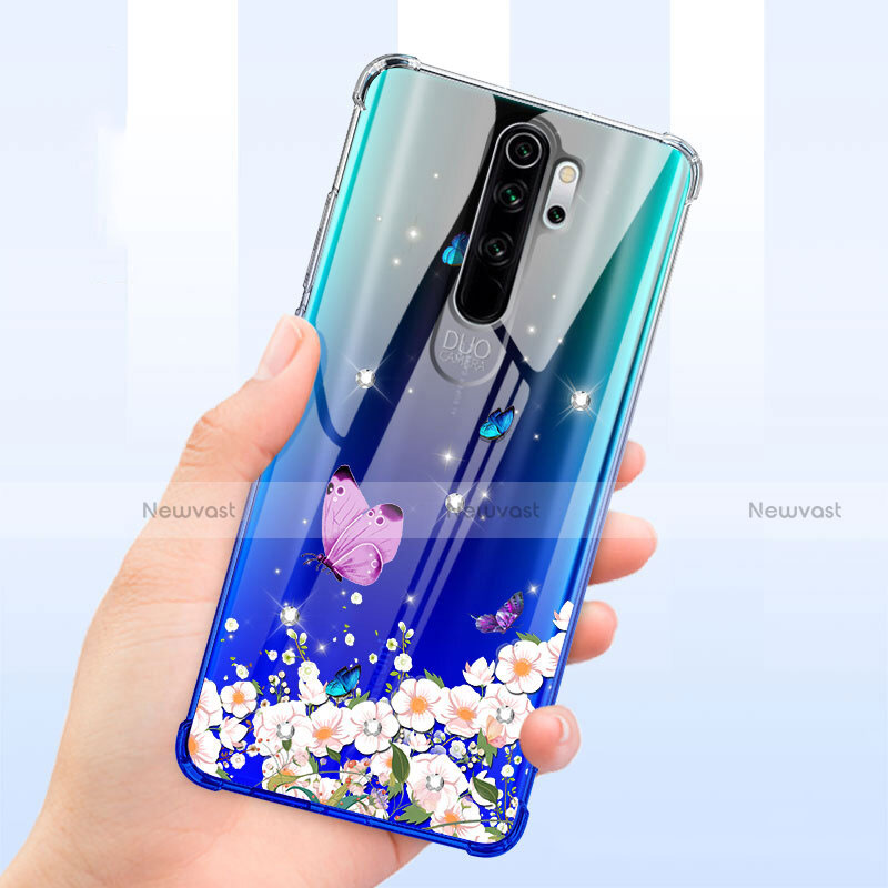 Ultra-thin Transparent Flowers Soft Case Cover T01 for Xiaomi Redmi Note 8 Pro