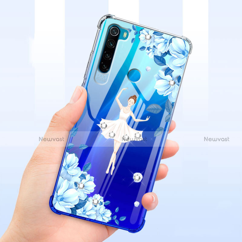 Ultra-thin Transparent Flowers Soft Case Cover T01 for Xiaomi Redmi Note 8T