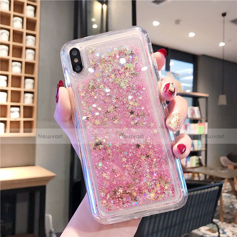 Ultra-thin Transparent Flowers Soft Case Cover T02 for Apple iPhone Xs Max Gold