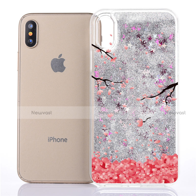 Ultra-thin Transparent Flowers Soft Case Cover T04 for Apple iPhone X