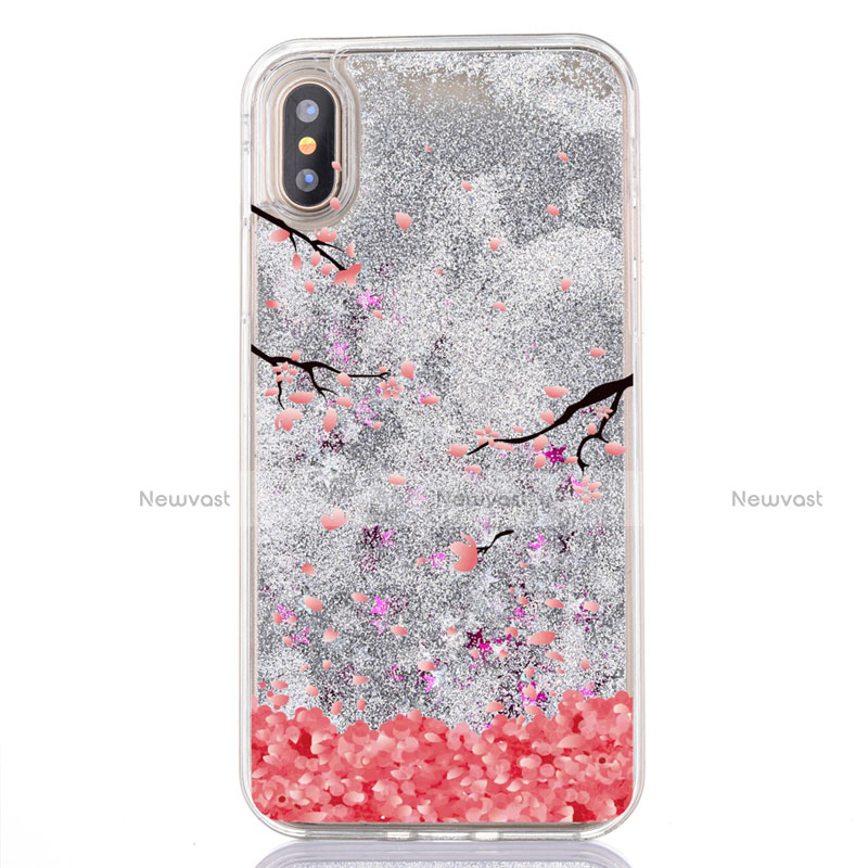 Ultra-thin Transparent Flowers Soft Case Cover T04 for Apple iPhone X White