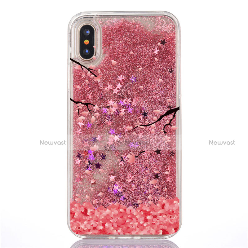Ultra-thin Transparent Flowers Soft Case Cover T04 for Apple iPhone Xs