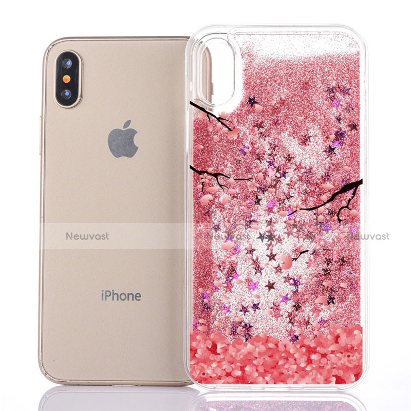 Ultra-thin Transparent Flowers Soft Case Cover T04 for Apple iPhone Xs