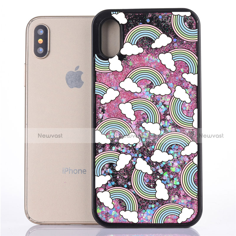 Ultra-thin Transparent Flowers Soft Case Cover T06 for Apple iPhone Xs