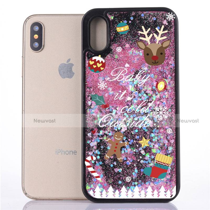 Ultra-thin Transparent Flowers Soft Case Cover T07 for Apple iPhone X