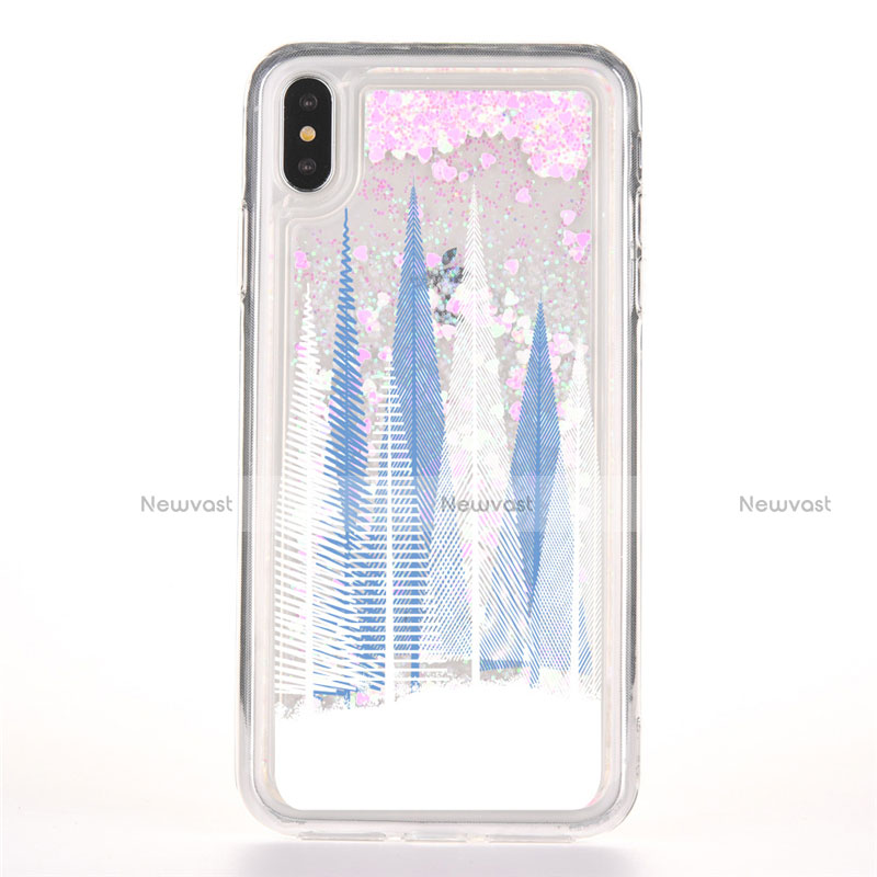 Ultra-thin Transparent Flowers Soft Case Cover T08 for Apple iPhone Xs