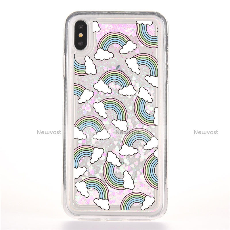 Ultra-thin Transparent Flowers Soft Case Cover T08 for Apple iPhone Xs Gray