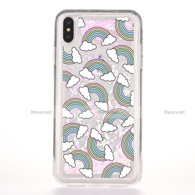 Ultra-thin Transparent Flowers Soft Case Cover T08 for Apple iPhone Xs Max Gray