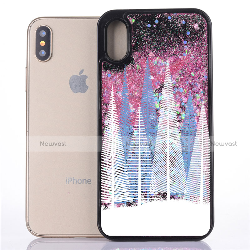 Ultra-thin Transparent Flowers Soft Case Cover T09 for Apple iPhone Xs