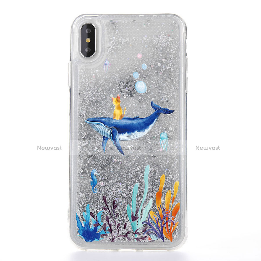 Ultra-thin Transparent Flowers Soft Case Cover T17 for Apple iPhone X