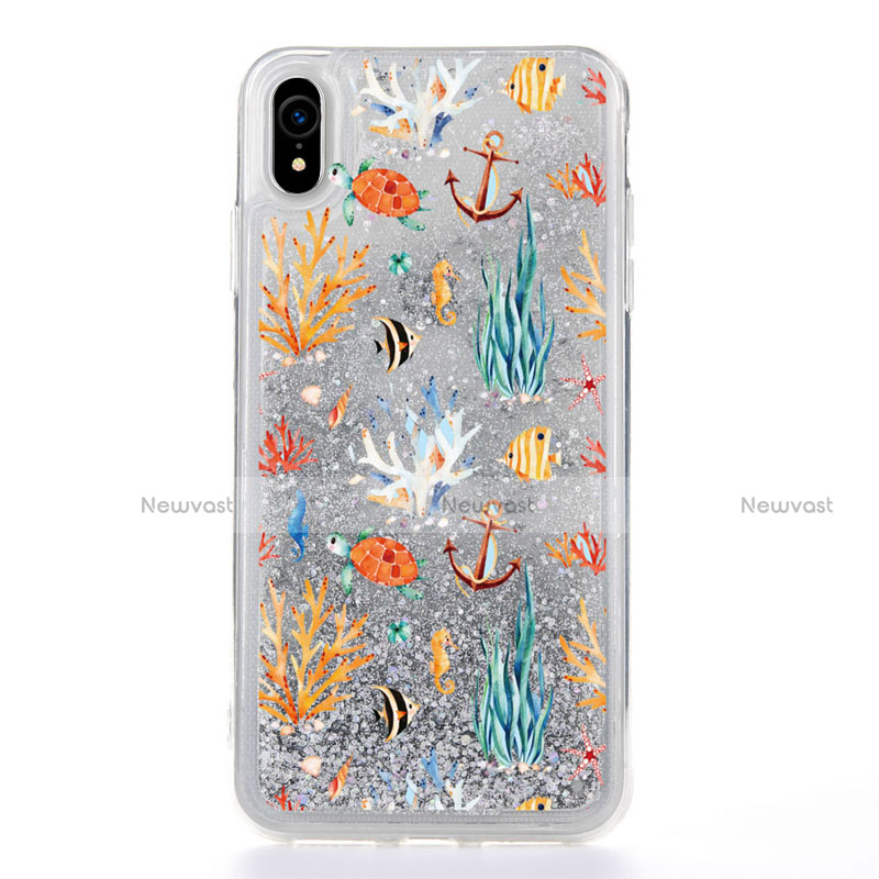 Ultra-thin Transparent Flowers Soft Case Cover T17 for Apple iPhone XR