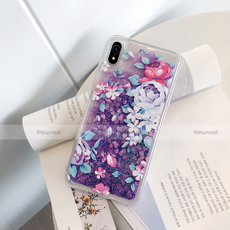 Ultra-thin Transparent Flowers Soft Case Cover T18 for Apple iPhone XR