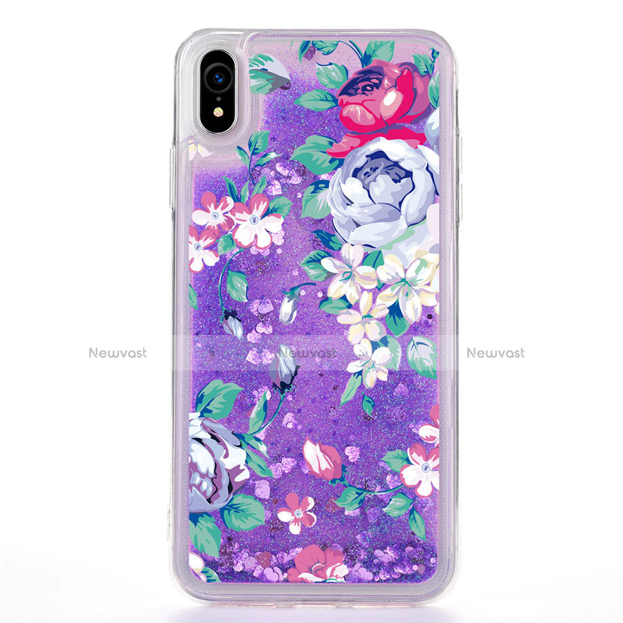 Ultra-thin Transparent Flowers Soft Case Cover T18 for Apple iPhone XR