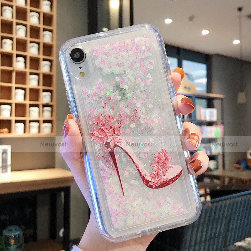 Ultra-thin Transparent Flowers Soft Case Cover T21 for Apple iPhone XR White