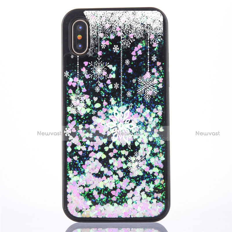 Ultra-thin Transparent Flowers Soft Case Cover Z02 for Apple iPhone X Green