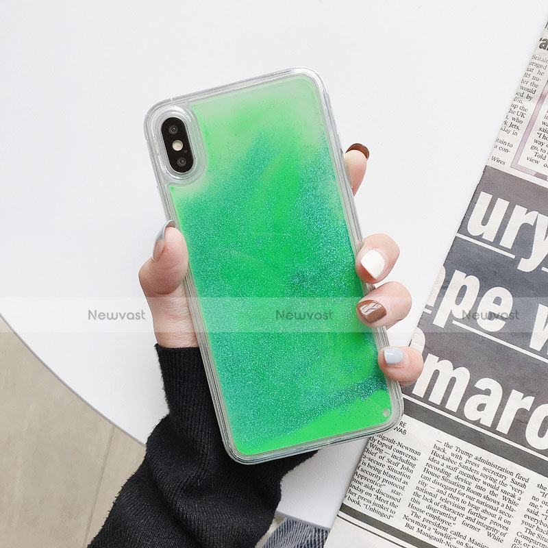 Ultra-thin Transparent Flowers Soft Case Cover Z03 for Apple iPhone X Green