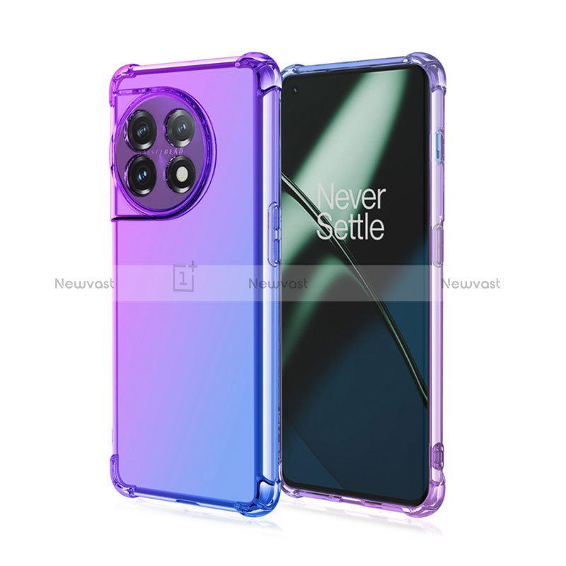 Ultra-thin Transparent Gel Gradient Soft Case Cover for OnePlus 11R 5G Purple