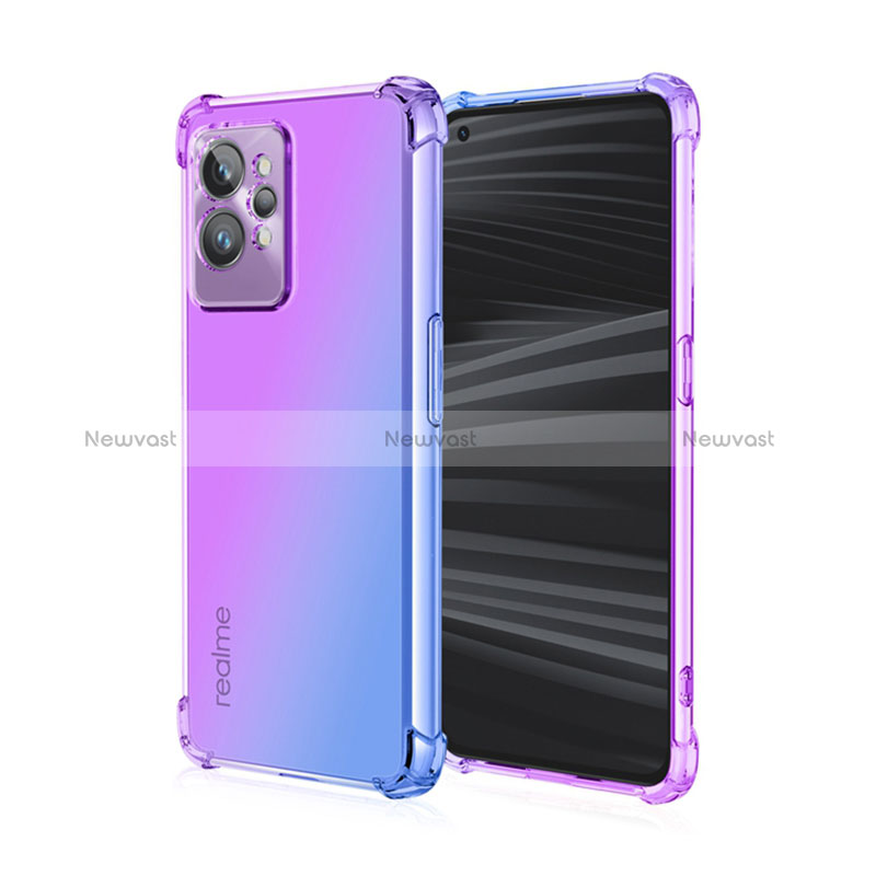 Ultra-thin Transparent Gel Gradient Soft Case Cover for Realme GT2 Pro 5G Clove Purple