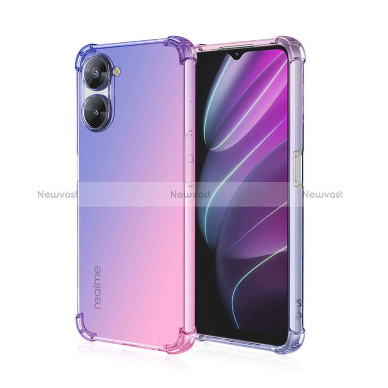 Ultra-thin Transparent Gel Gradient Soft Case Cover for Realme V30t 5G