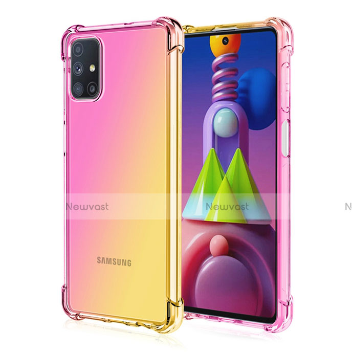 Ultra-thin Transparent Gel Gradient Soft Case Cover for Samsung Galaxy M51 Yellow