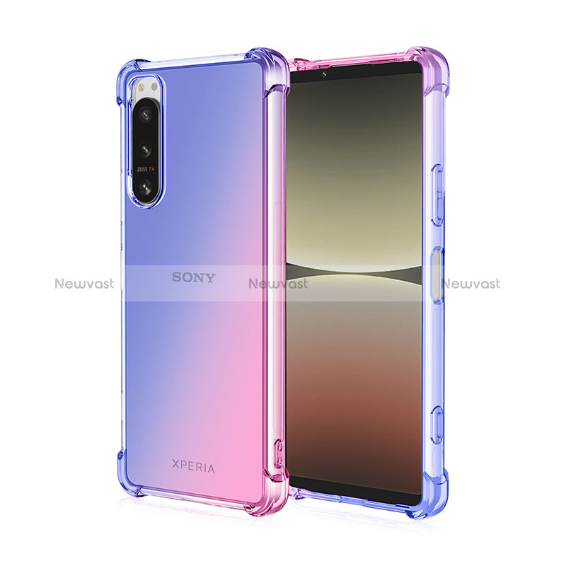 Ultra-thin Transparent Gel Gradient Soft Case Cover for Sony Xperia 1 IV Pink