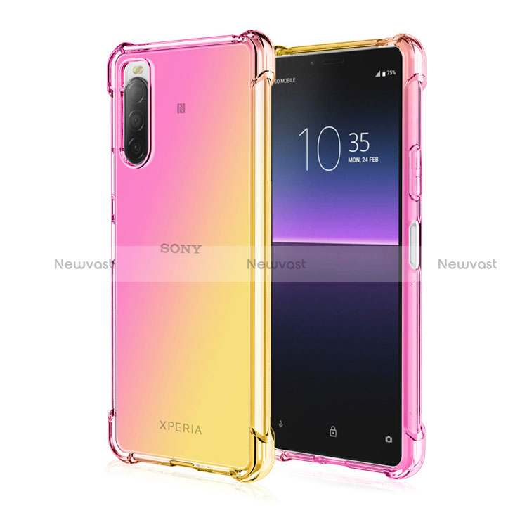Ultra-thin Transparent Gel Gradient Soft Case Cover for Sony Xperia 10 IV Yellow