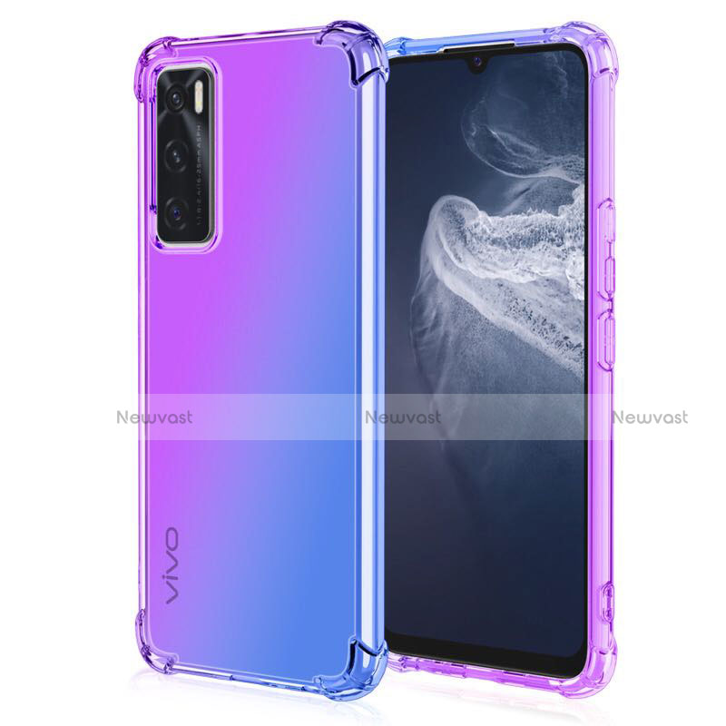 Ultra-thin Transparent Gel Gradient Soft Case Cover for Vivo Y70 (2020)