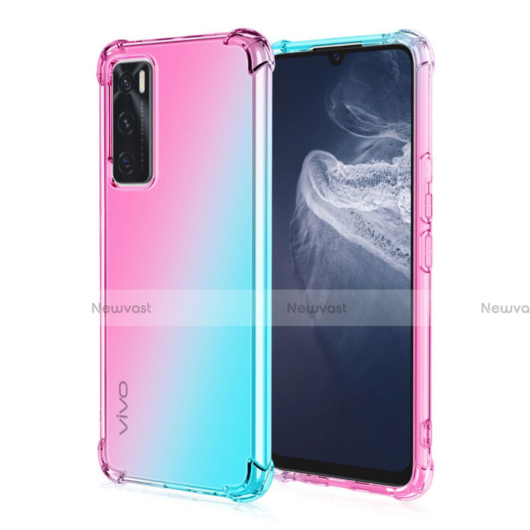 Ultra-thin Transparent Gel Gradient Soft Case Cover for Vivo Y70 (2020)